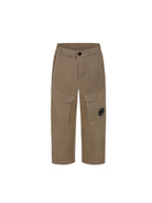 Pantaloni per bambino C.P. Company Kids marrone modello cargo con logo - Rubino Kids