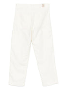 Pantaloni per bambino Eleventy Kids bianchi con tasche applicate - Rubino Kids