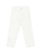 Pantaloni per bambino Eleventy Kids bianchi con tasche applicate - Rubino Kids