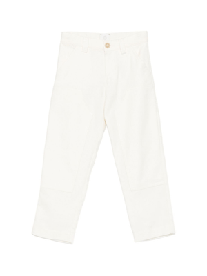 Pantaloni per bambino Eleventy Kids bianchi con tasche applicate