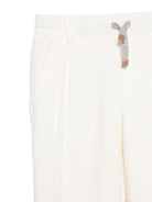 Pantaloni per bambino Eleventy Kids bianco con chiusura frontale plissettata - Rubino Kids