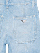 Pantaloni per bambino Emporio Armani Kids denim con logo Aquila sul retro - Rubino Kids
