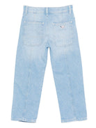 Pantaloni per bambino Emporio Armani Kids denim con logo Aquila sul retro - Rubino Kids