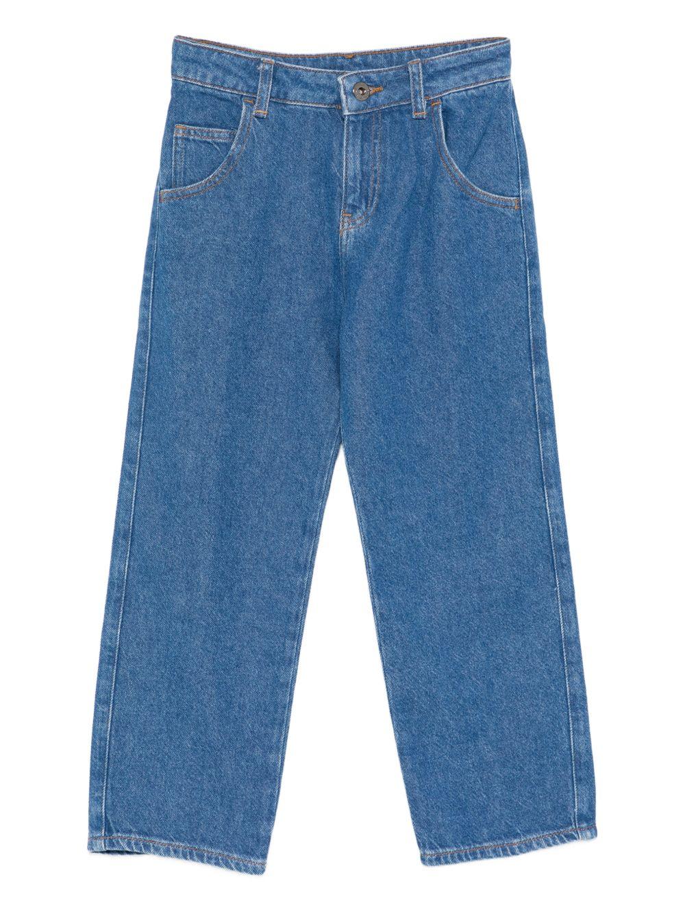 Pantaloni per bambino Emporio Armani Kids denim con passanti - Rubino Kids