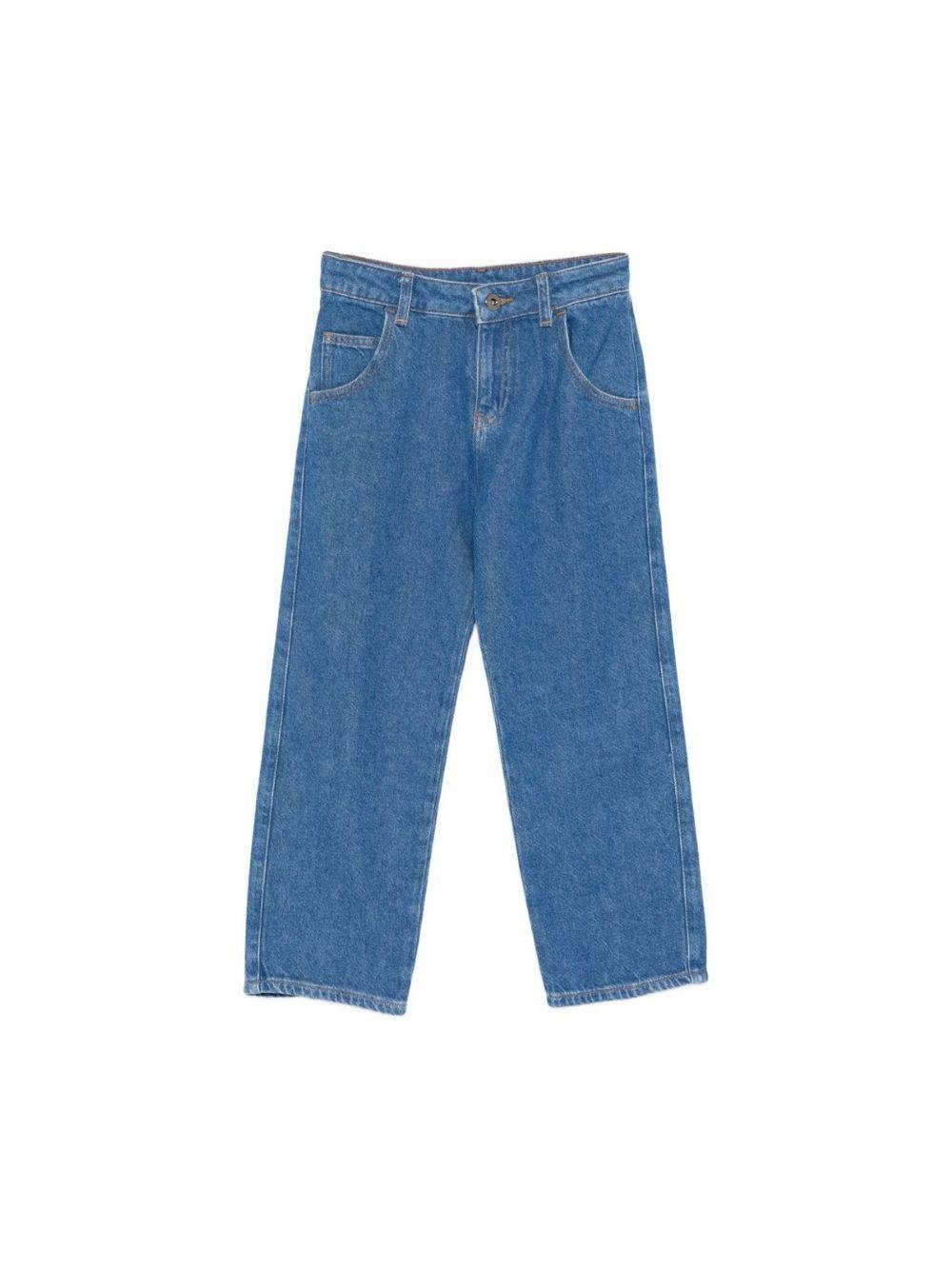 Pantaloni per bambino Emporio Armani Kids denim con passanti - Rubino Kids