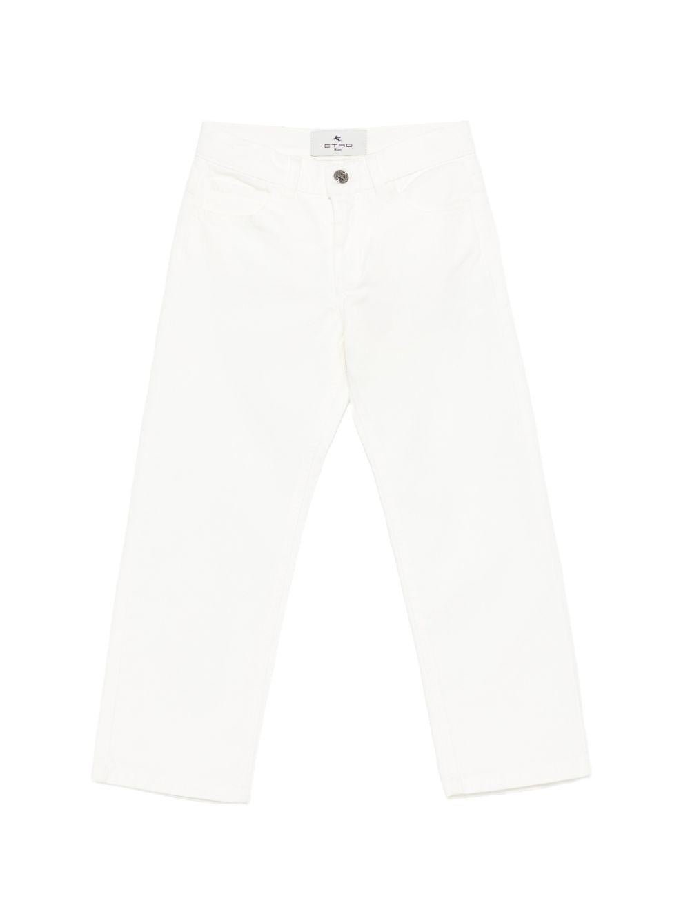 Pantaloni per bambino Etro Kids bianchi con ricamo - Rubino Kids