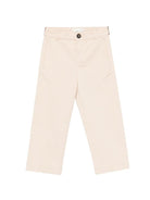 Pantaloni per bambino Fendi Kids beige con banda logo - Rubino Kids