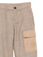 Pantaloni per bambino Fendi Kids beige con motivo a quadri - Rubino Kids