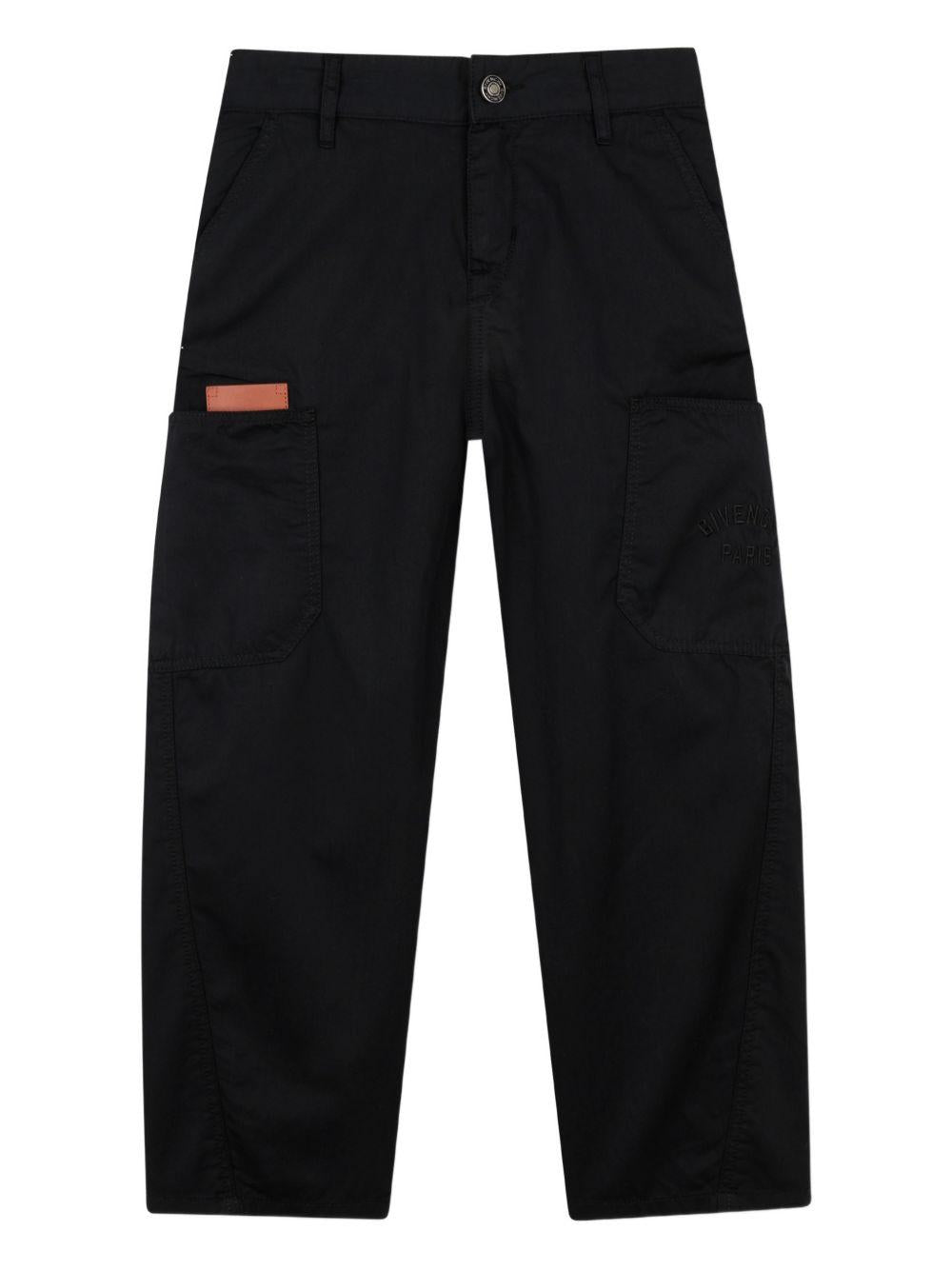 Pantaloni per bambino Givenchy Kids nero con logo - Rubino Kids
