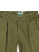 Pantaloni per bambino Kenzo Kids verdi con dettagli plissettati - Rubino Kids