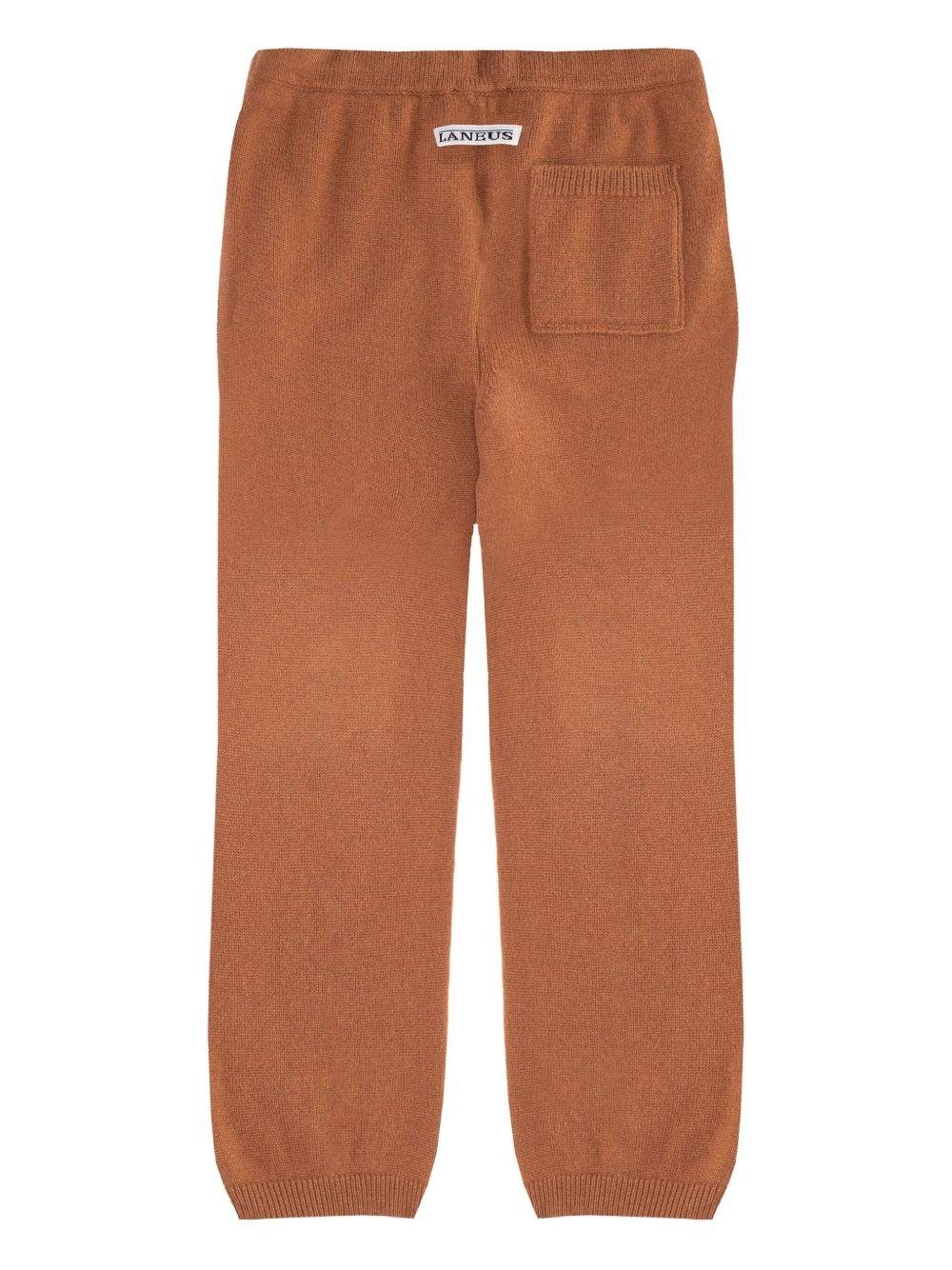 Pantaloni per bambino Laneus Kids marroni con chiusura a coulisse - Rubino Kids