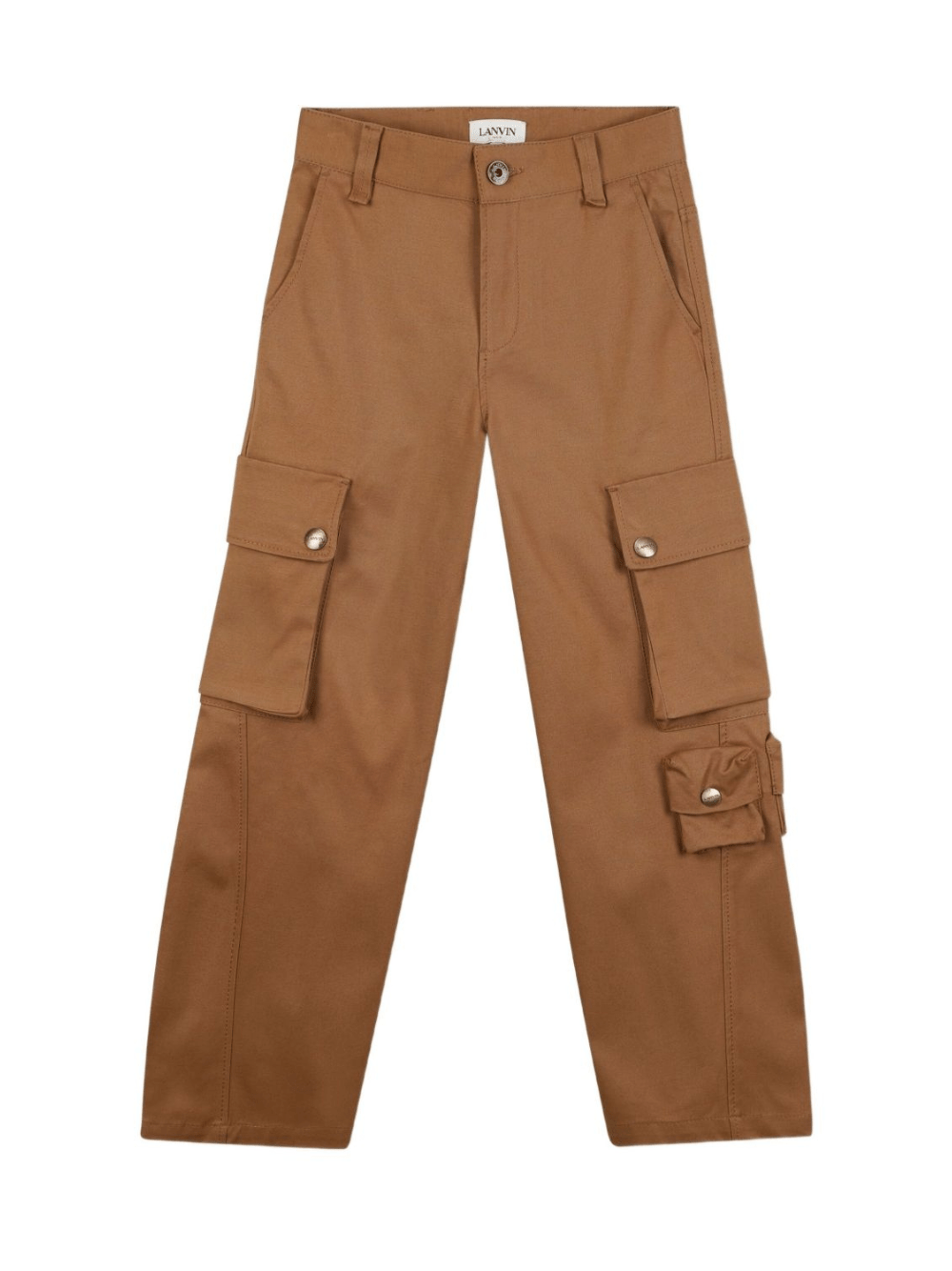 Pantaloni per bambino Lanvin Enfant marrone con tasche cargo laterali - Rubino Kids