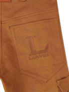 Pantaloni per bambino Lanvin Enfant marrone con tasche cargo laterali - Rubino Kids