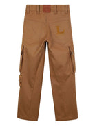 Pantaloni per bambino Lanvin Enfant marrone con tasche cargo laterali - Rubino Kids