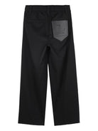 Pantaloni per bambino Lanvin Enfant neri con applicazione posteriore con logo - Rubino Kids