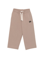 Pantaloni per bambino MSGM Kids beige con stampa logo - Rubino Kids