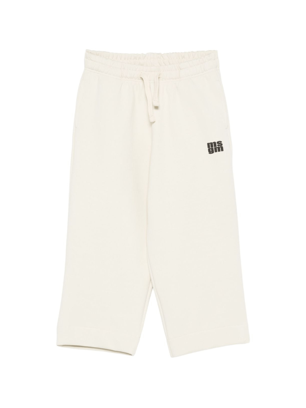Pantaloni per bambino MSGM Kids bianchi con stampa del logo - Rubino Kids