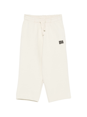 MSGM Kids white trousers with logo print