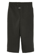 Pantaloni per bambino MSGM Kids neri con stampa del logo - Rubino Kids