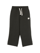 Pantaloni per bambino MSGM Kids neri con stampa del logo - Rubino Kids