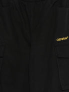 Pantaloni per bambino Off - White Kids neri con tasche cargo - Rubino Kids