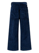 Pantaloni per bambino Palm Angels Kids blu con dettaglio logo - Rubino Kids