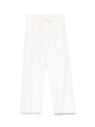 Pantaloni per bambino Paolo Pecora Kids bianco con coulisse - Rubino Kids