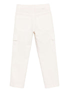 Pantaloni per bambino Paolo Pecora Kids bianco con tasca cargo - Rubino Kids