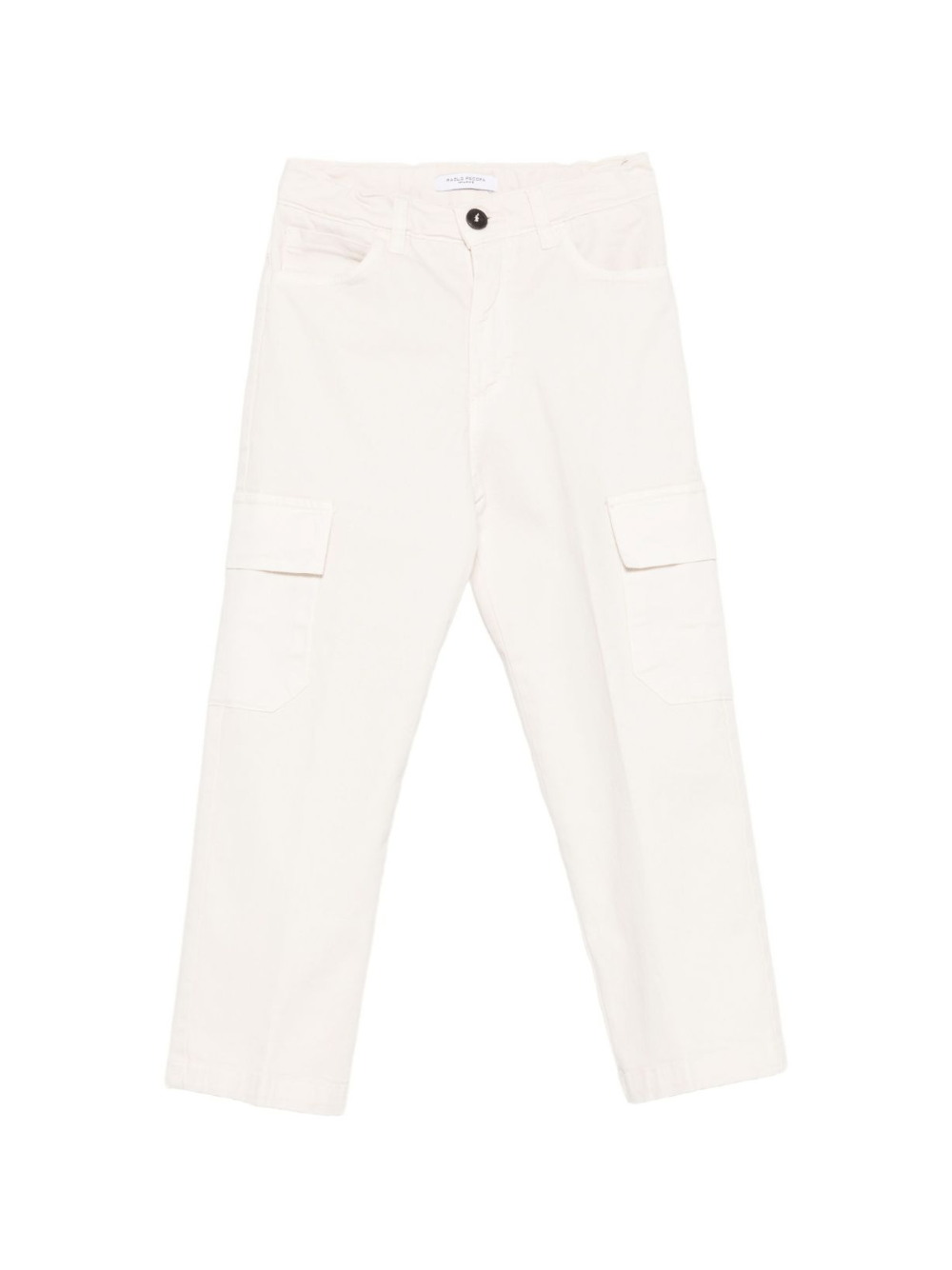 Pantaloni per bambino Paolo Pecora Kids bianco con tasca cargo - Rubino Kids