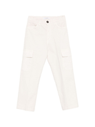 Pantaloni per bambino Paolo Pecora Kids bianco con tasca cargo - Rubino Kids