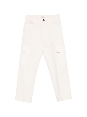 Pantaloni per bambino Paolo Pecora Kids bianco con tasca cargo