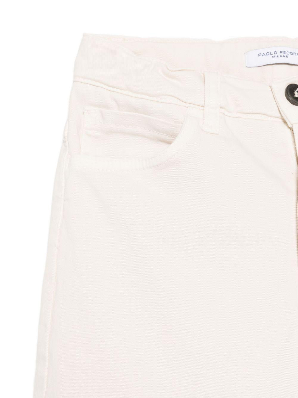 Pantaloni per bambino Paolo Pecora Kids bianco con tasca cargo - Rubino Kids