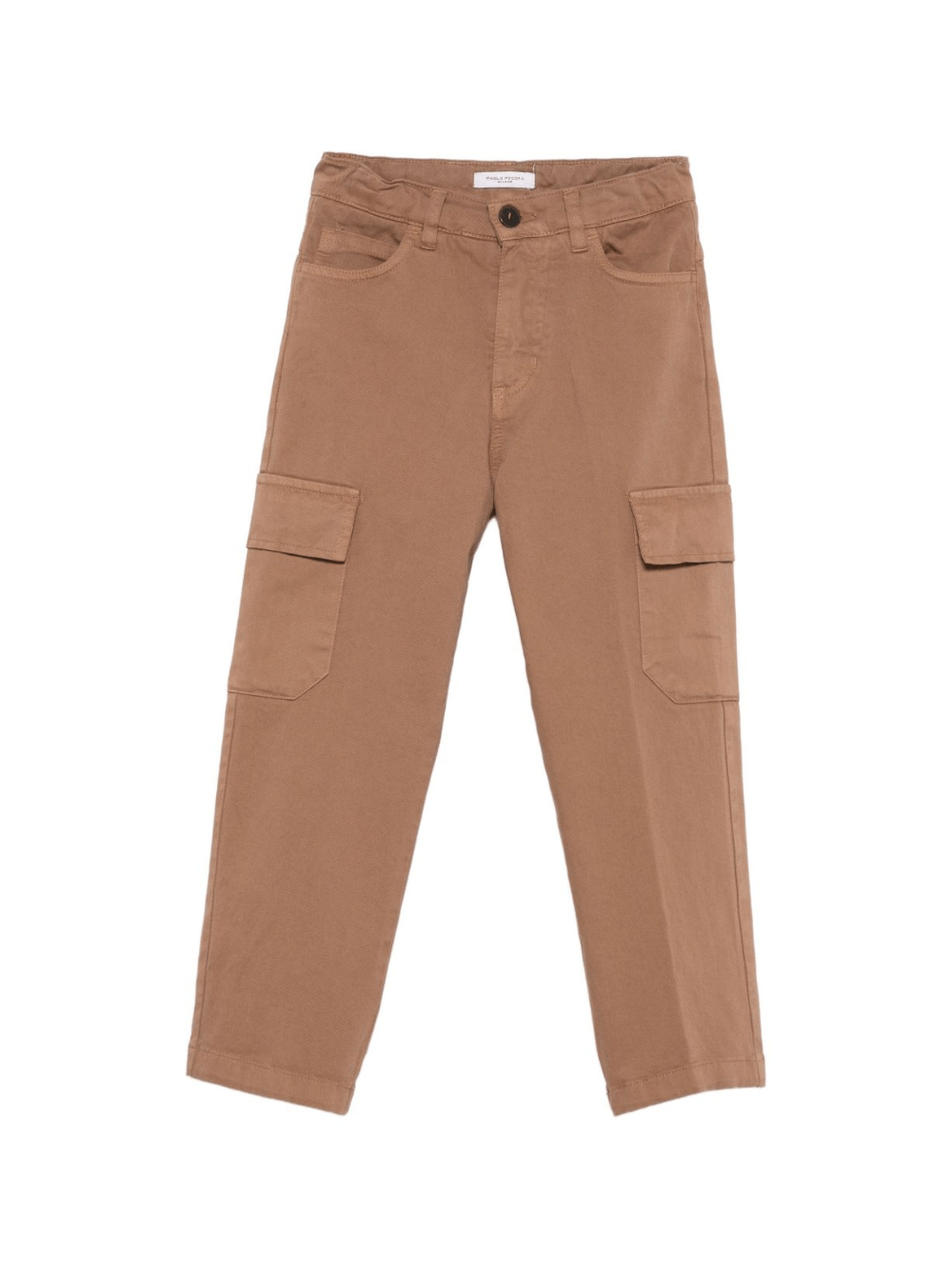 Pantaloni per bambino Paolo Pecora Kids marrone con tasca cargo - Rubino Kids