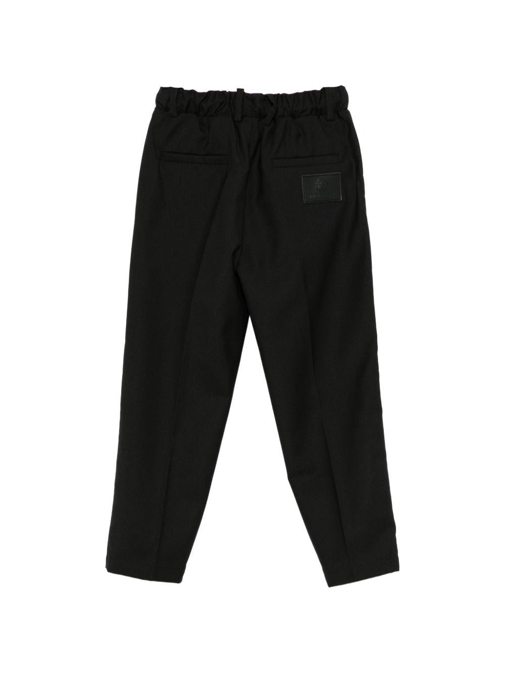 Pantaloni per bambino Roberto Cavalli Kids neri con vita elasticizzata - Rubino Kids