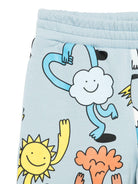 Pantaloni per bambino Stella McCartney Kids azzurro con stampa grafica - Rubino Kids