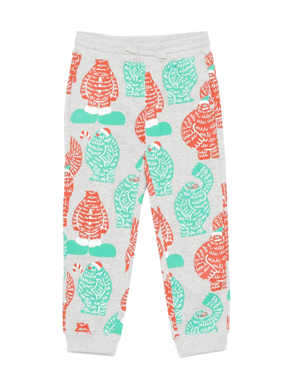 Pantaloni per bambino Stella McCartney Kids grigi con stampa mostro - Rubino Kids