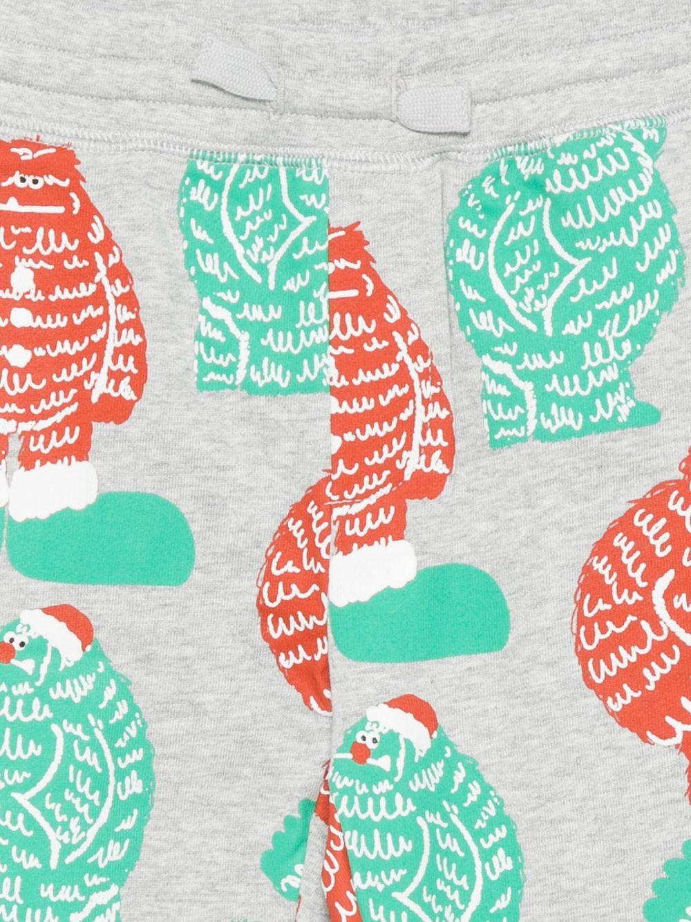 Pantaloni per bambino Stella McCartney Kids grigi con stampa mostro - Rubino Kids