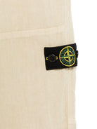 Pantaloni per bambino Stone Island Junior beige con applicazione Compass - Rubino Kids
