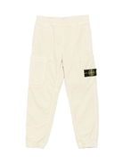 Pantaloni per bambino Stone Island Junior beige in velluto a coste con tasche applicate - Rubino Kids