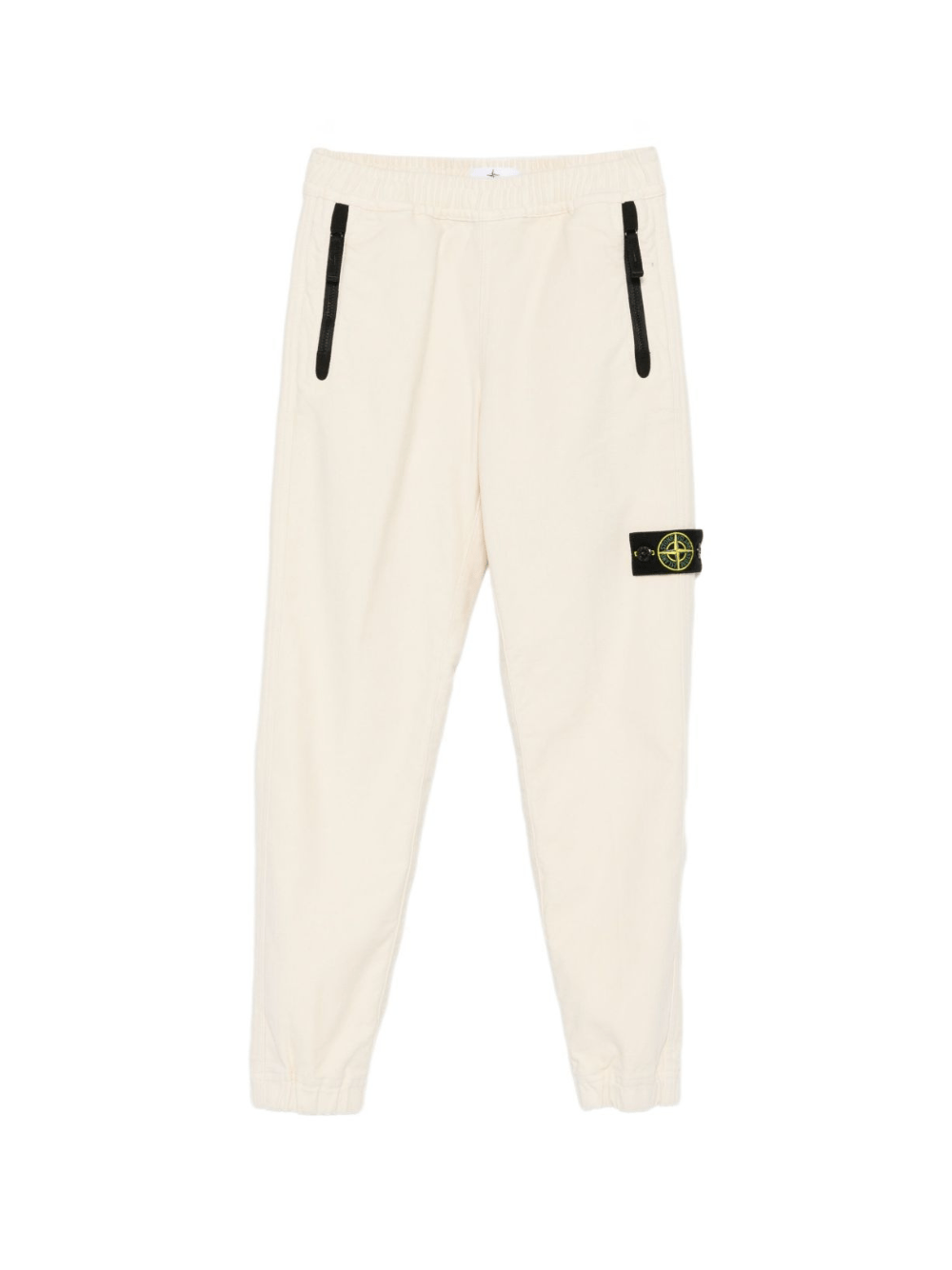 Pantaloni per bambino Stone Island Junior bianchi con applicazione con logo - Rubino Kids