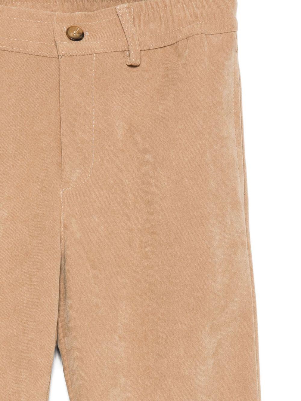 Pantaloni per bambino Trussardi Junior marroni in velluto a coste con bordi elastici - Rubino Kids