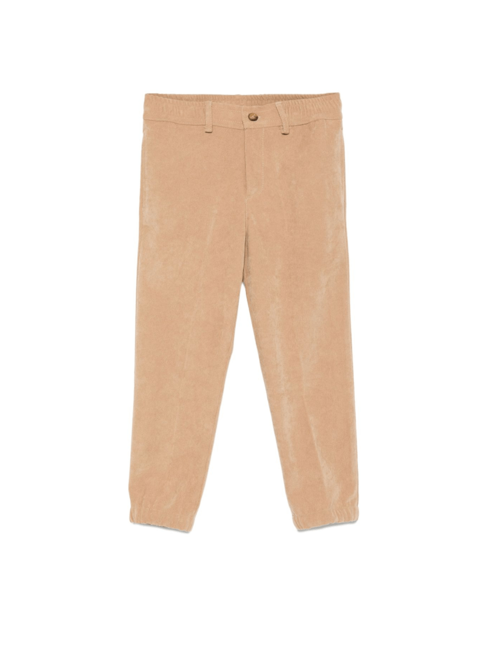 Pantaloni per bambino Trussardi Junior marroni in velluto a coste con bordi elastici - Rubino Kids