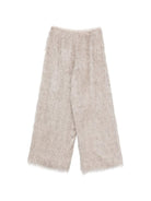 Pantaloni per donna Alysi beige con decorazione frange - Rubino Kids