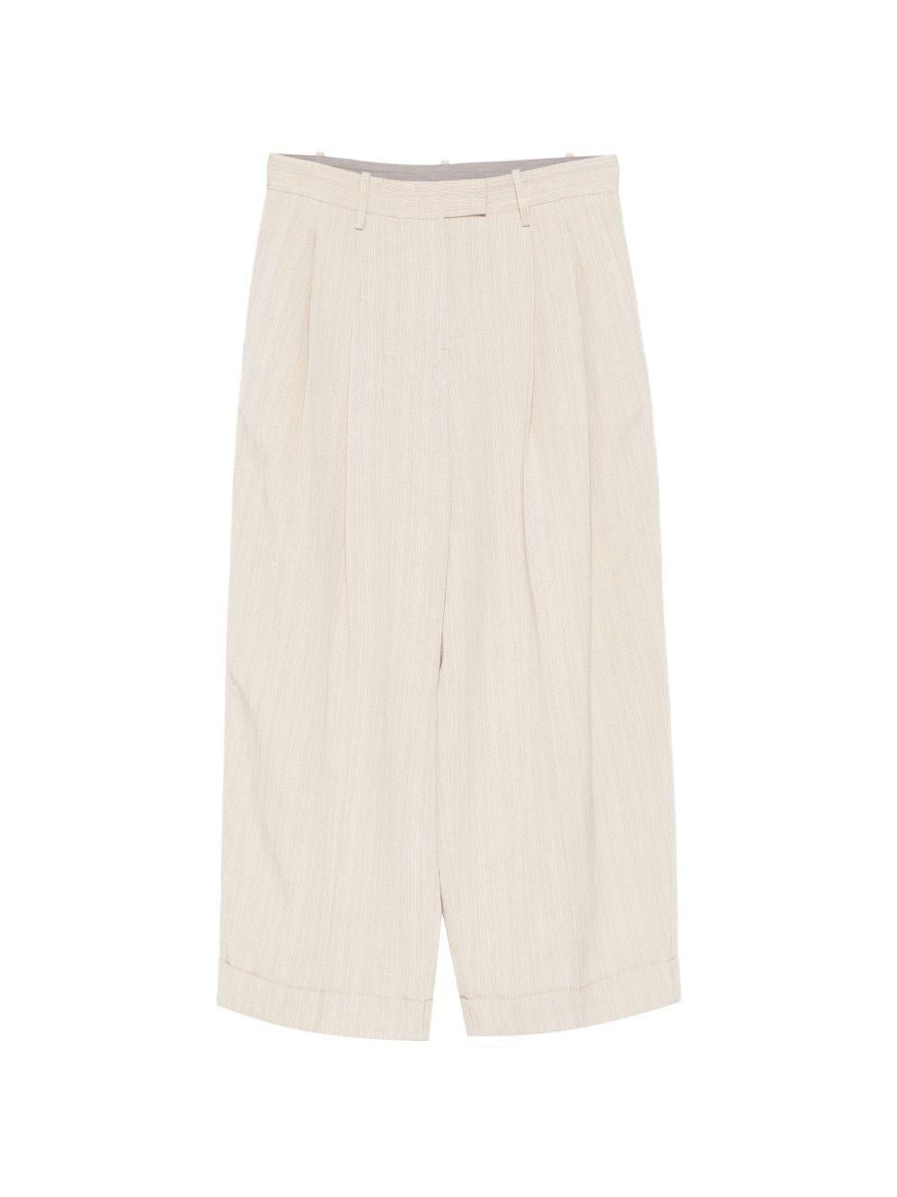 Pantaloni per donna Alysi beige con orlo risvoltato - Rubino Kids