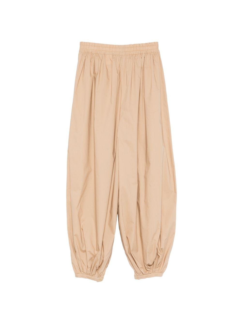 Pantaloni per donna Alysi beige con polsini elasticizzati - Rubino Kids