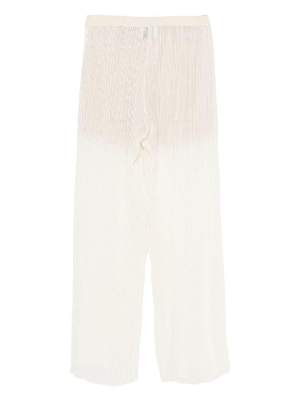 Pantaloni per donna ALYSI bianchi con vita alta plissettata - Rubino Kids