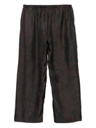 Pantaloni per donna ALYSI marroni con coulisse a motivo floreale - Rubino Kids