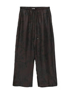 Pantaloni per donna ALYSI marroni con coulisse a motivo floreale - Rubino Kids