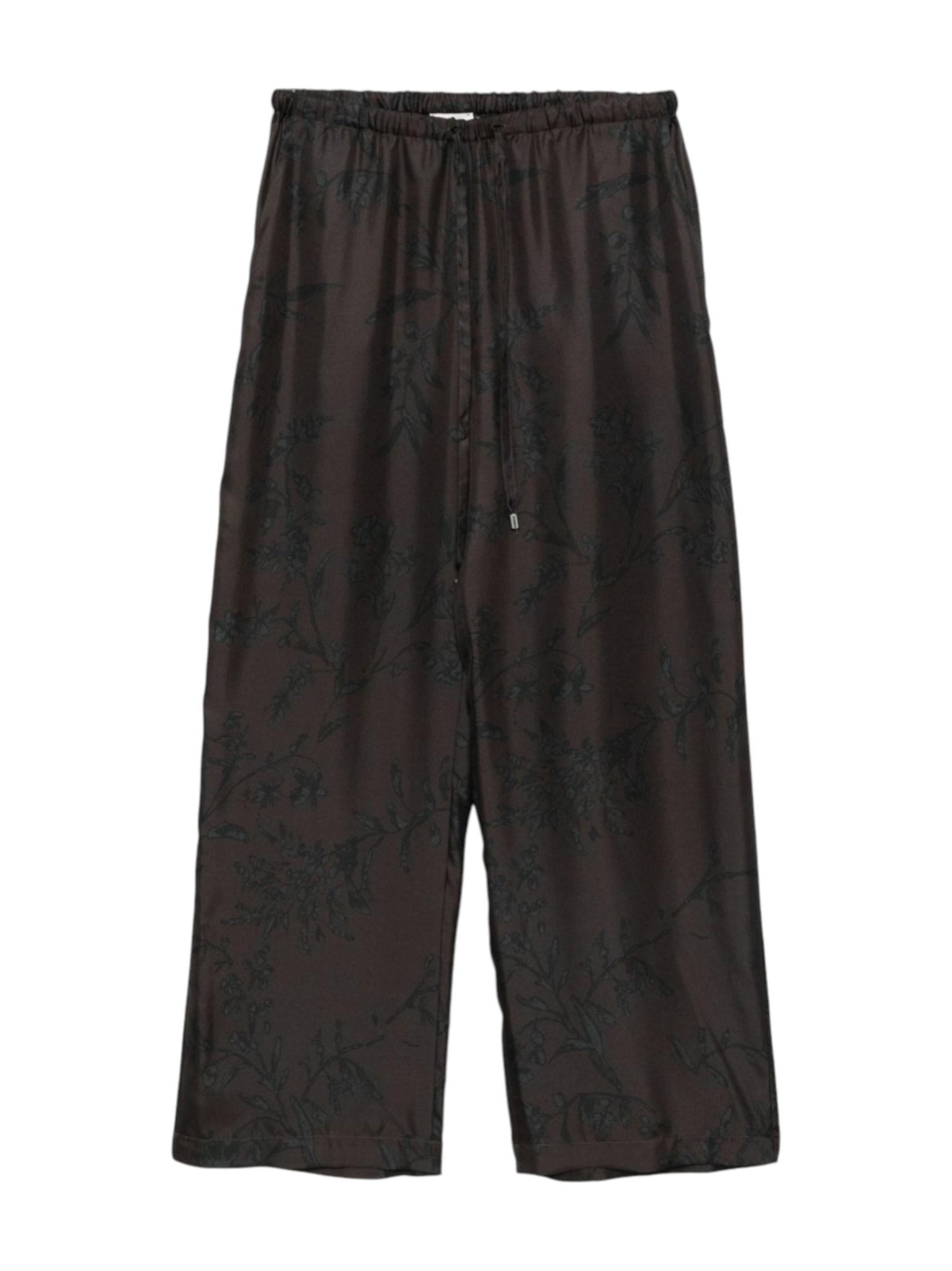 Pantaloni per donna ALYSI marroni con coulisse a motivo floreale - Rubino Kids