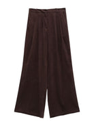 Pantaloni per donna ALYSI marroni con tasche posteriori - Rubino Kids